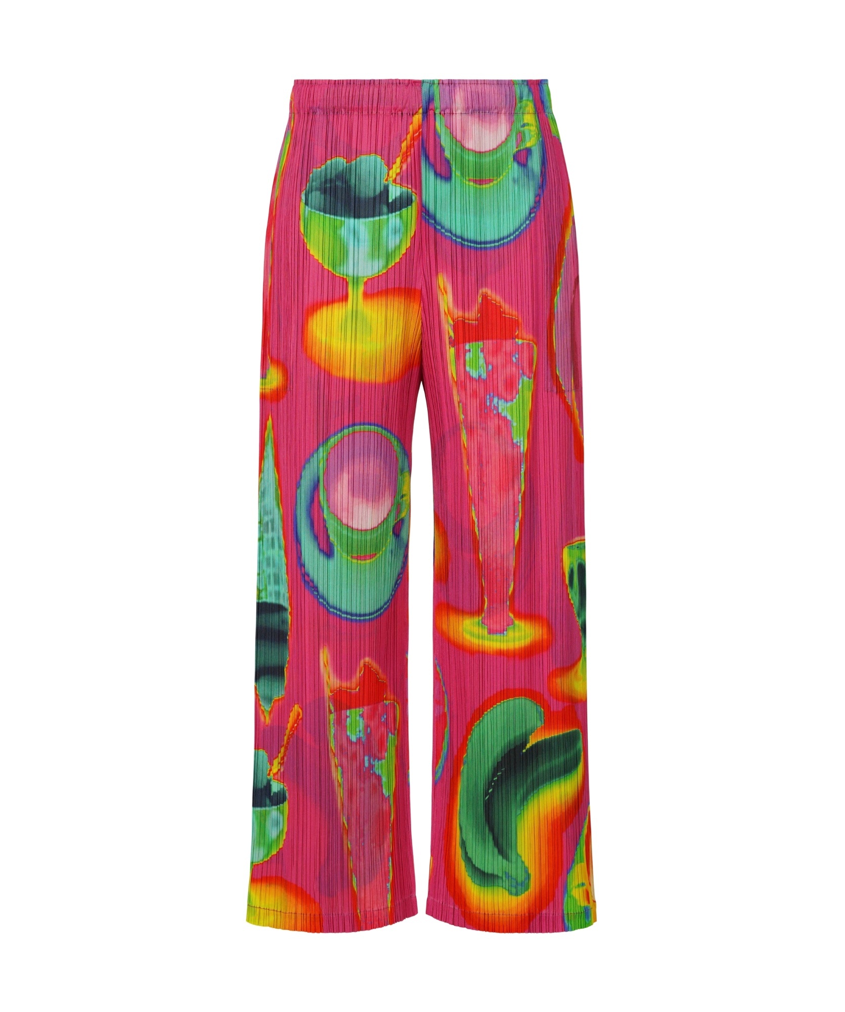 Issey Miyake Elastic Waist Casual Pants In Pink