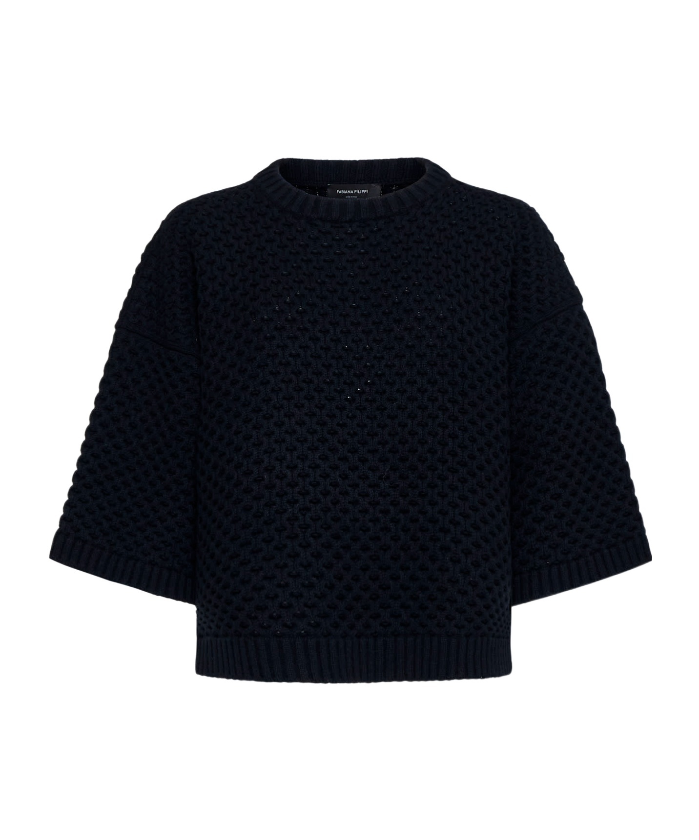 Fabiana Filippi Cropped Oversized Jumper In Black