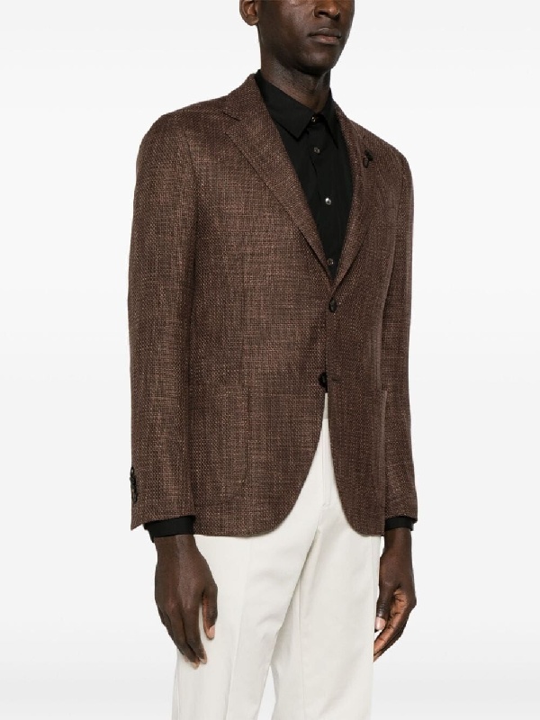Lardini Lapel Long-sleeved Suit Jacket In Green