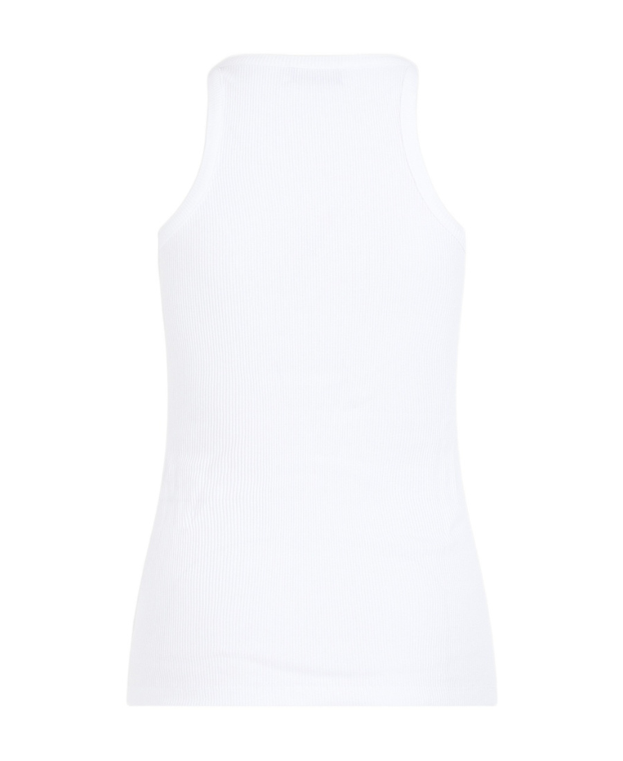 Attico Strap Detail Ribbed Tank Top In White