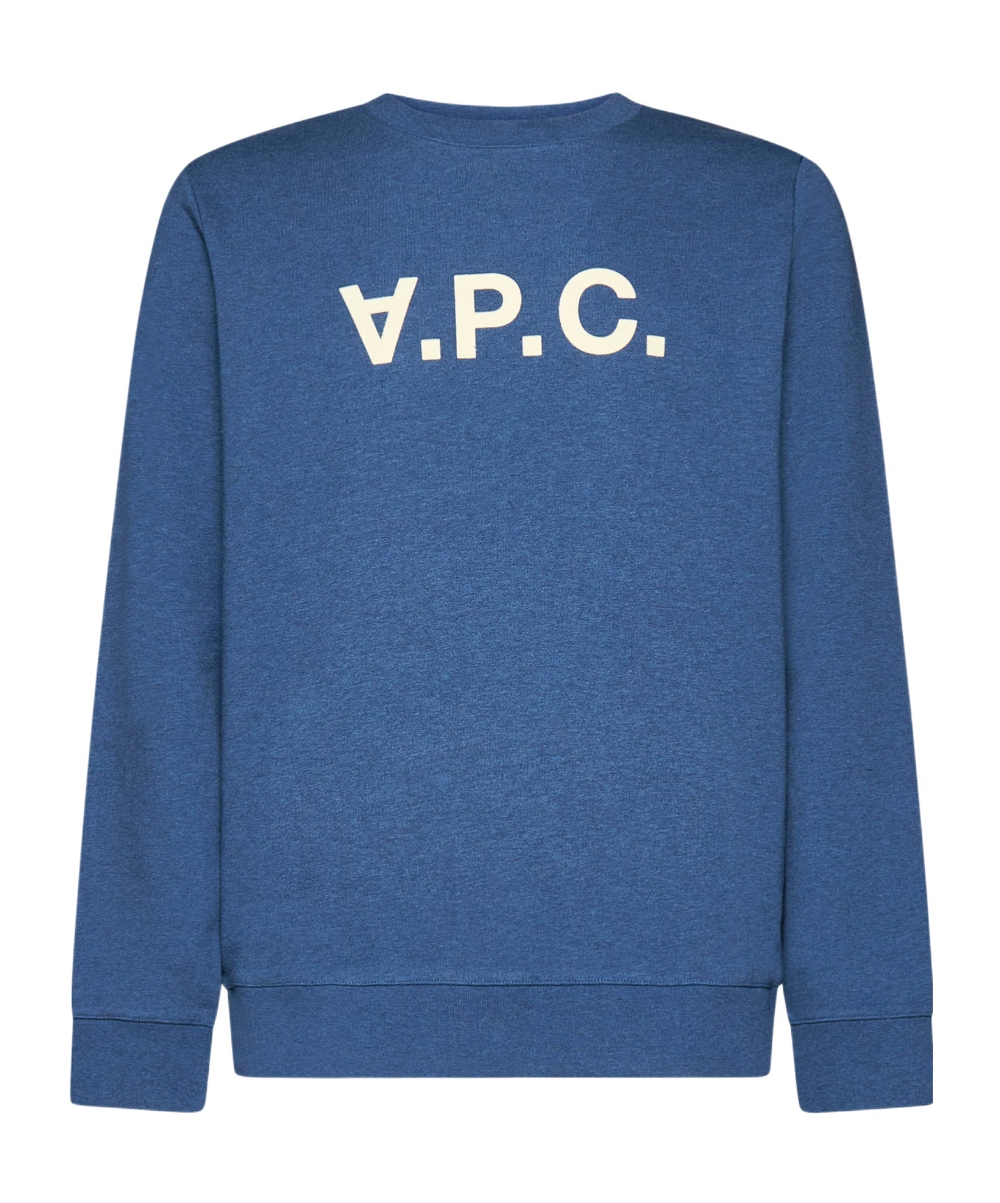 Apc A.p.c. Logo Printed Crewneck Sweatshirt In Blue