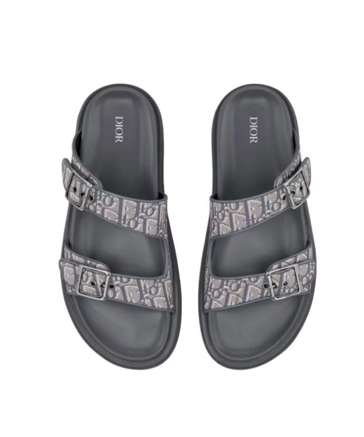 Dior Logo Aqua Slippers In Black