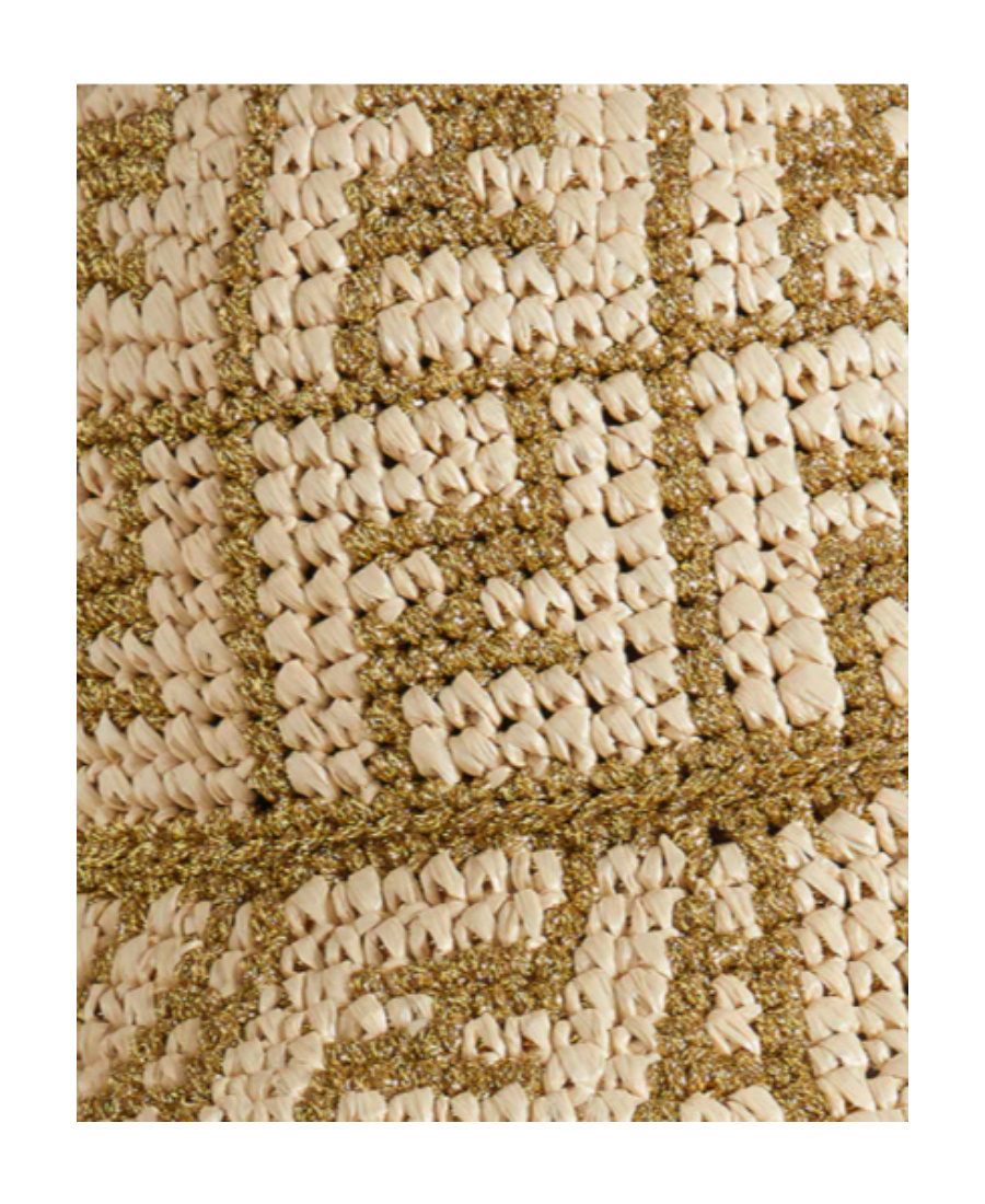 Fendi Woven Ff-logo Bucket Hat In Yellow
