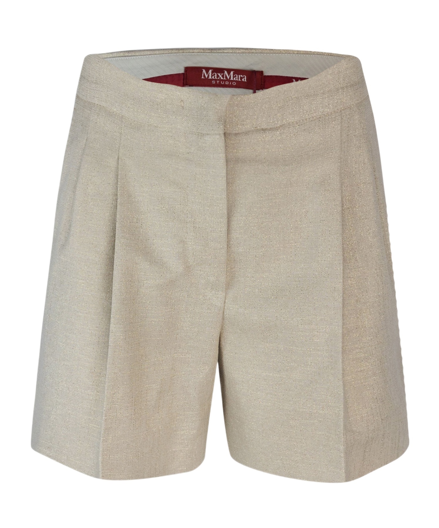 Max Mara Favilla Shorts In Gold Twill In Brown