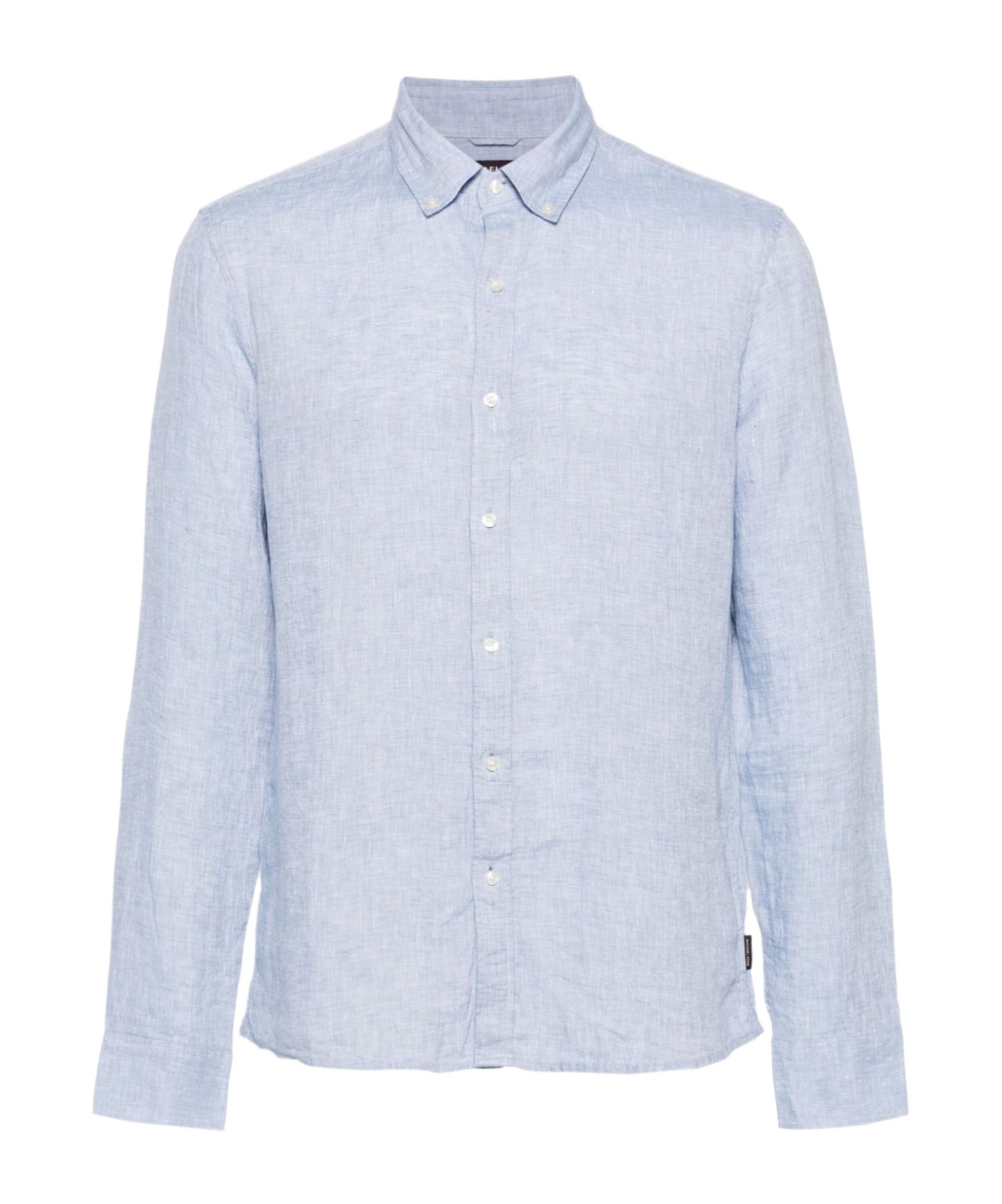 Michael Kors Linen Chambray Button-down Collar Shirt In Blue