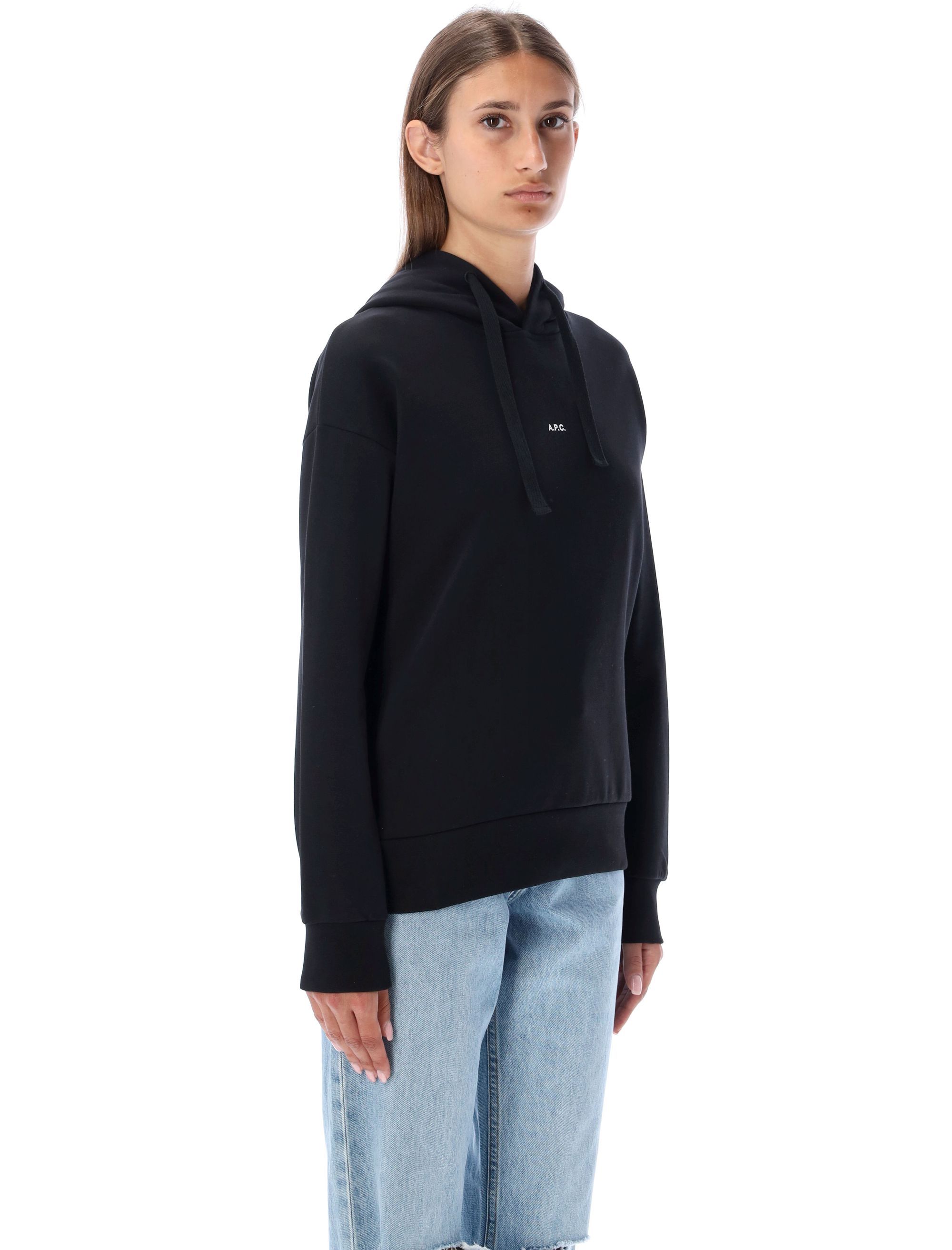 Apc A.p.c. Black Cotton Christaina Sweatshirt In Black
