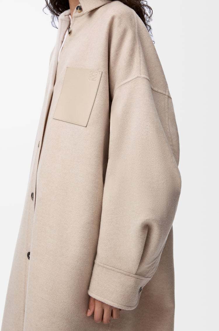 Loewe Wool-cashmere Collared Coat In Neutral