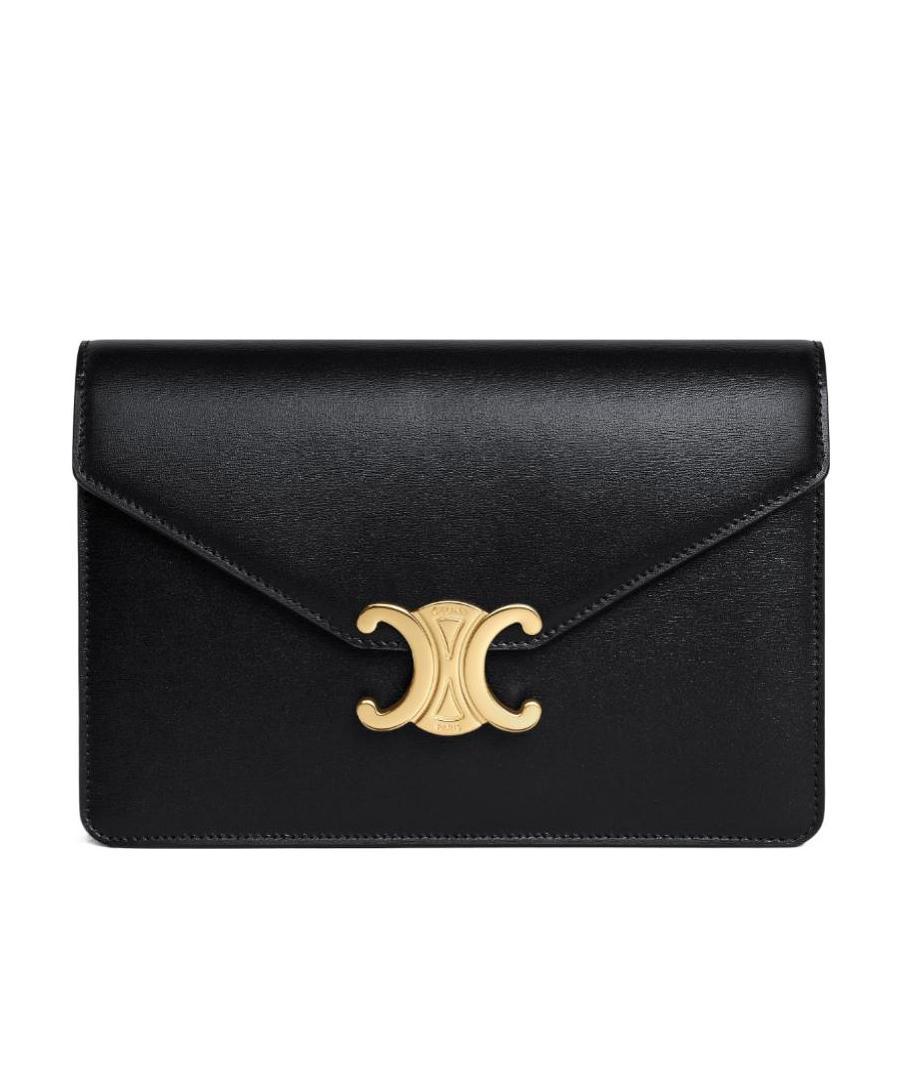 Celine Trimphe Chain Wallet In Black