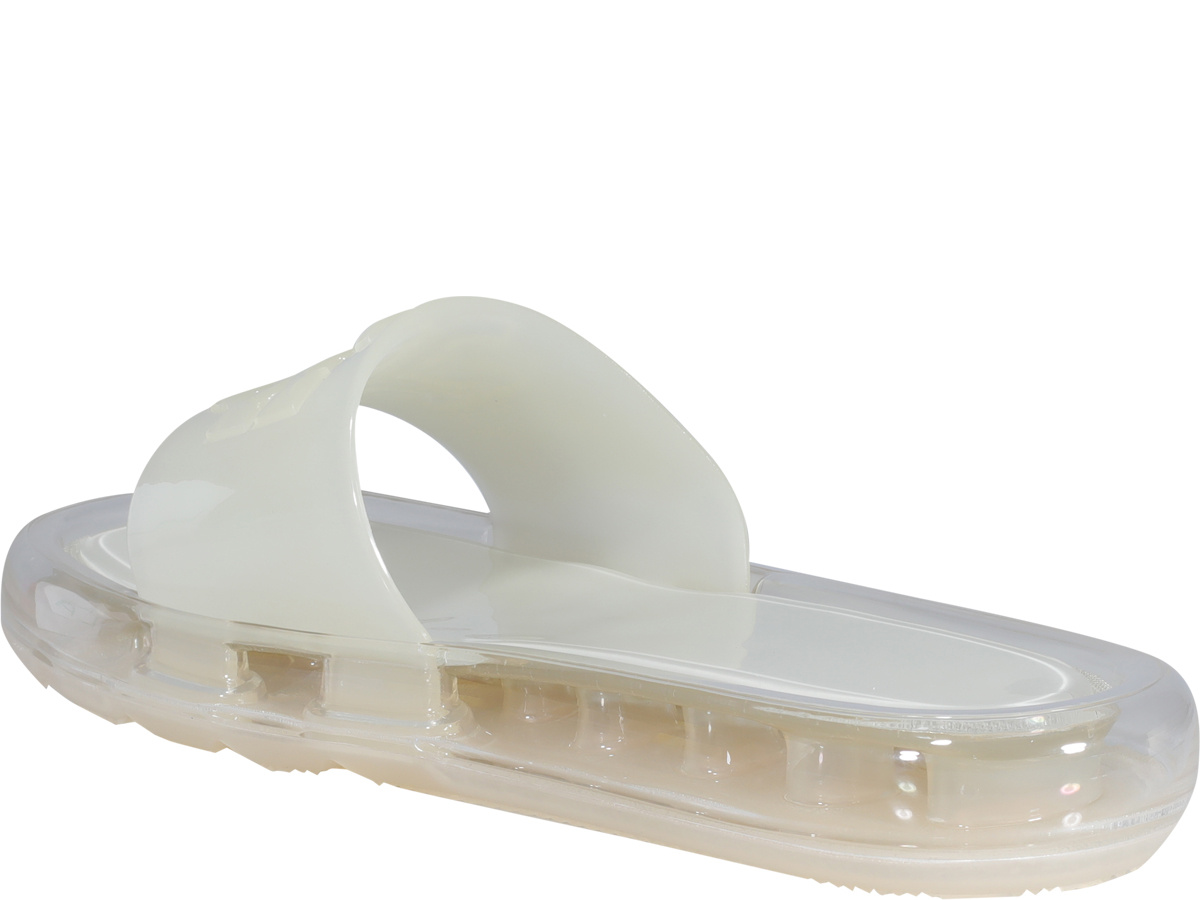 Tory Burch Transparent Sole Slides In White