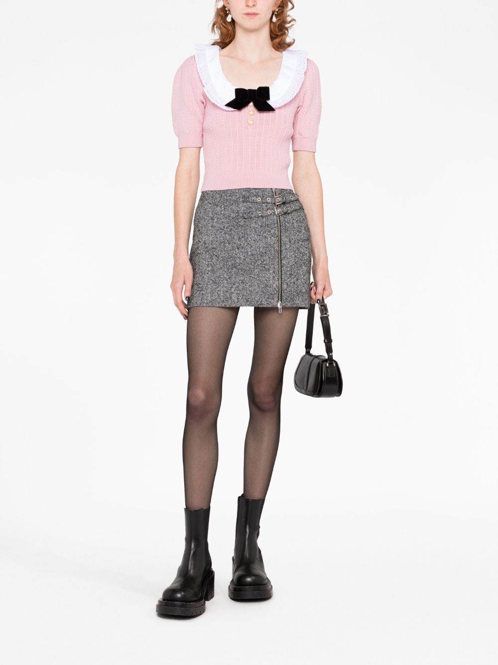 Alessandra Rich Alessandra Mini Skirt In Gray