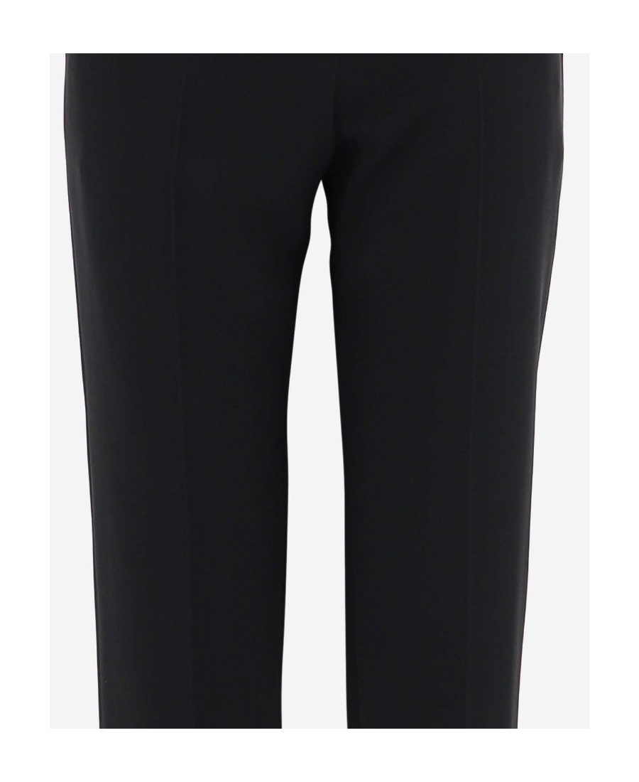 Alexander Mcqueen Womens Black Pressed-crease Buttoned-pocket Regular-fit Straight-leg Wool Trousers In Black