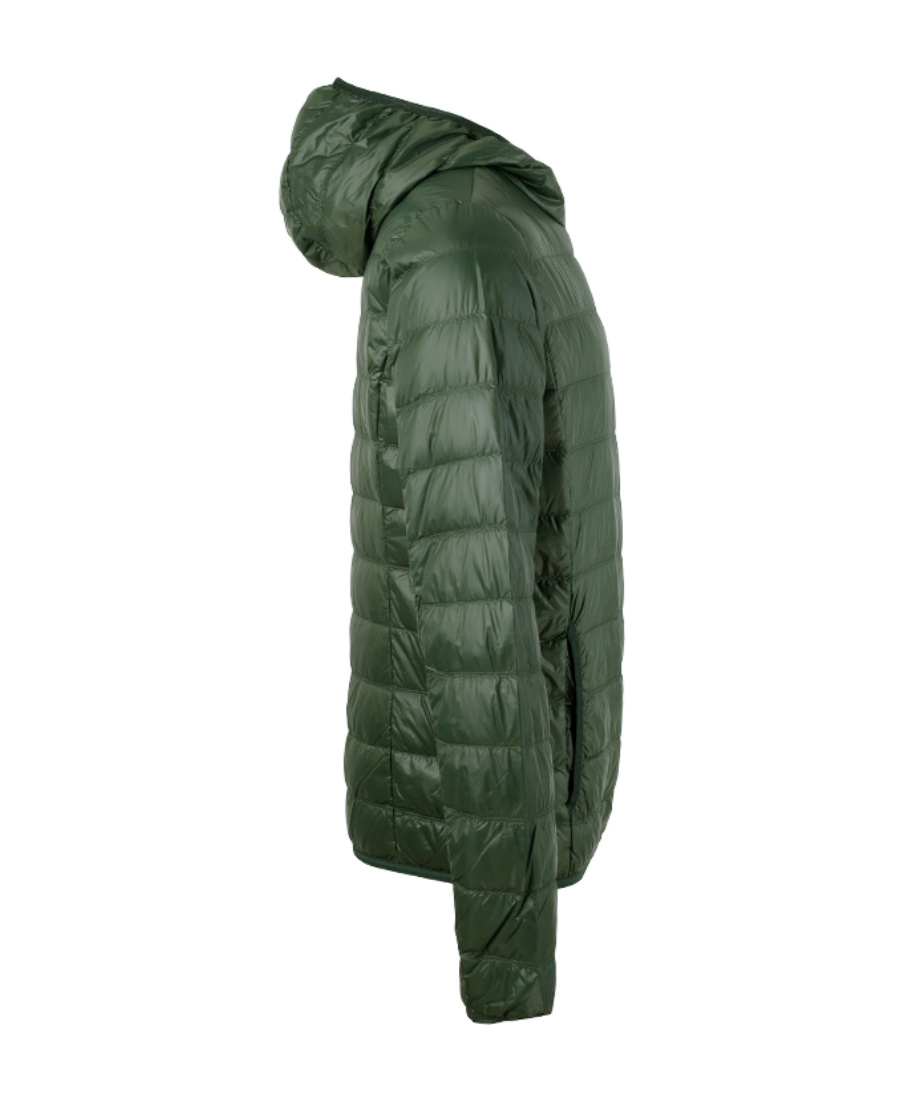 Ea7 Logo Printed Down Jacket In Green