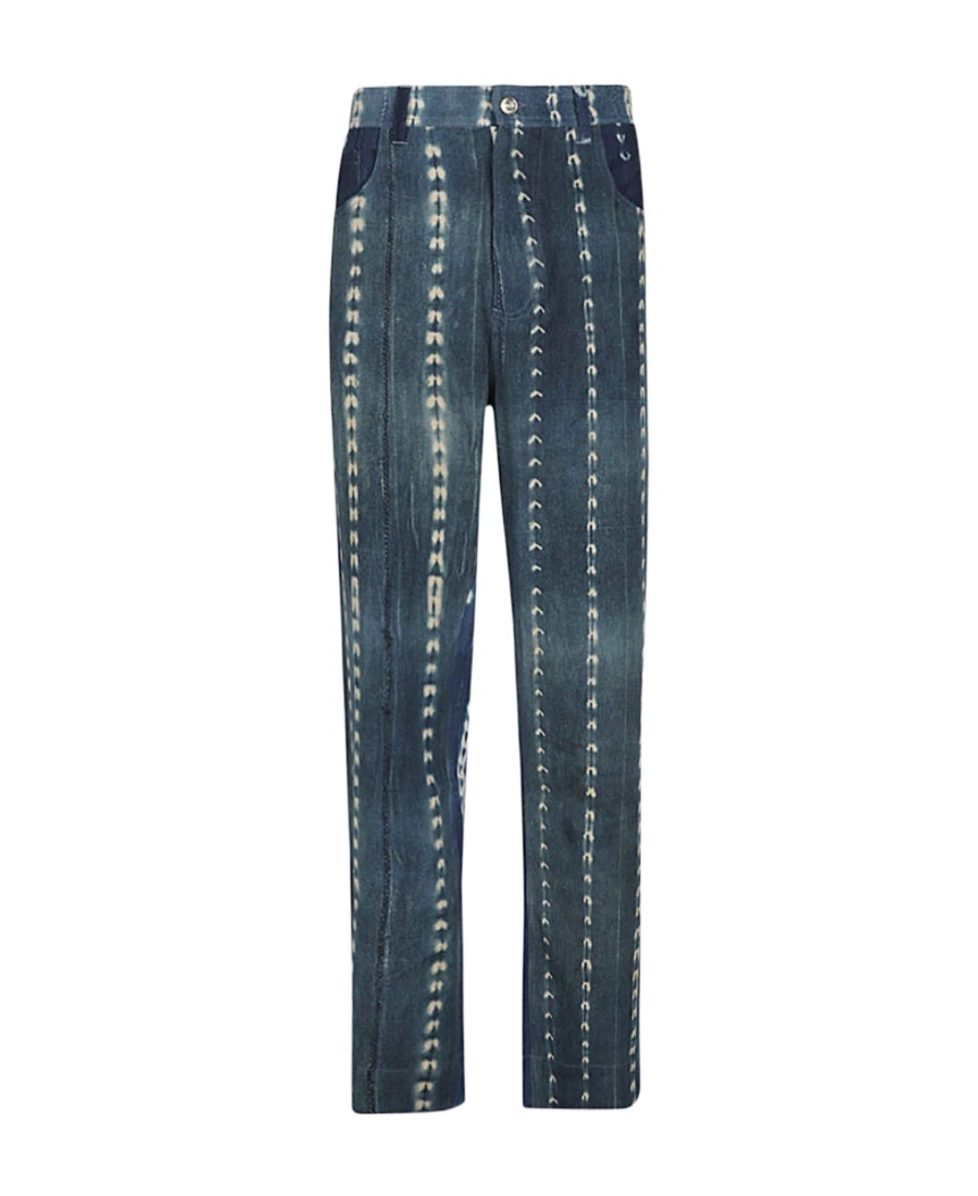 Wales Bonner Denim Jeans Tie-dye Miles In Blue