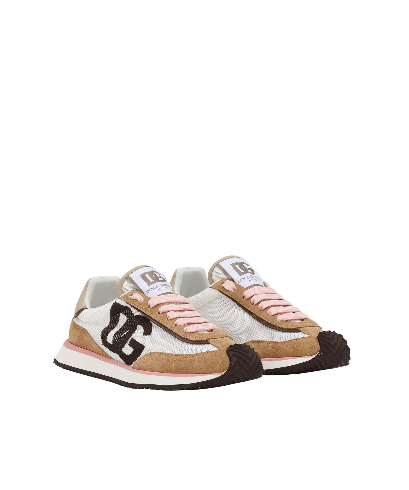 Dolce & Gabbana White Calf Leather Sneakers. Brown Calf Leather Sneakers In White