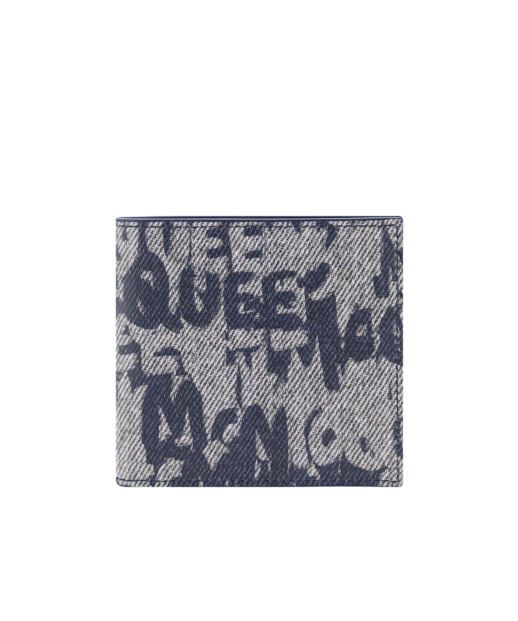 Alexander Mcqueen Graffiti Logo-print Bi-fold Wallet In Gray