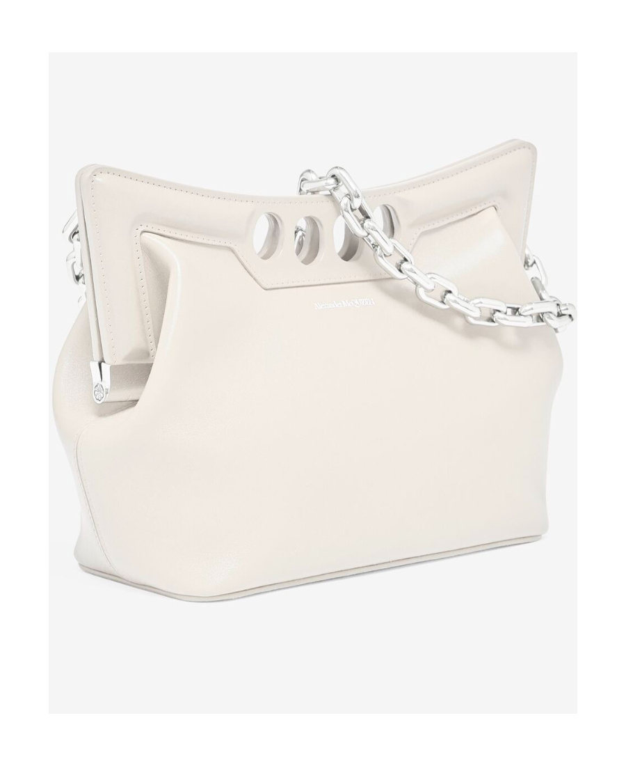 Alexander Mcqueen The Peak Curved Mini Bag In White