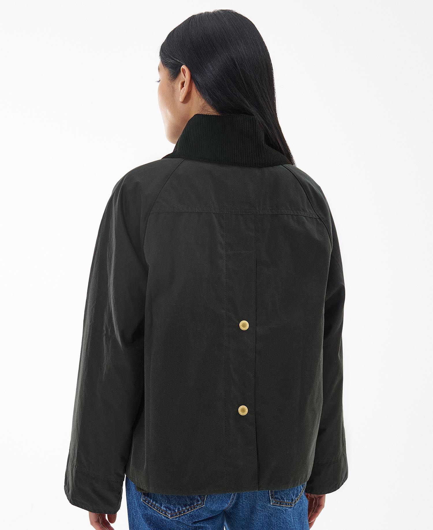 Barbour Reighton Spey Waxed Jacket In Black