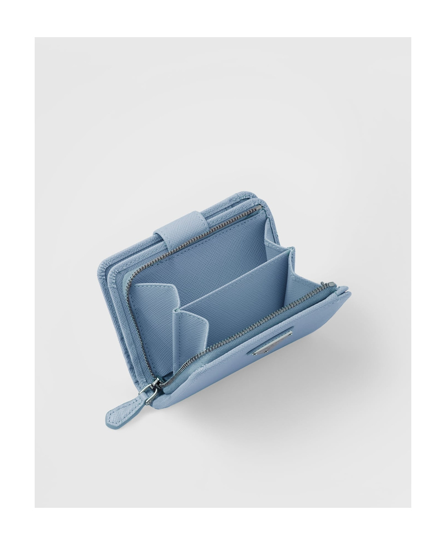 Prada Saffiano Small Wallet In Blue