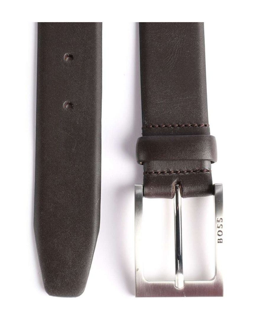 Hugo Boss Dressletic Leather Belt With Concealed Elasticated Section In Black