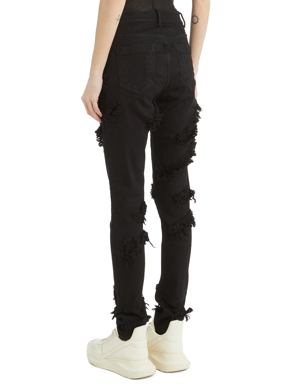 Rick Owens Drkshdw Distressed-design Jeans In Black