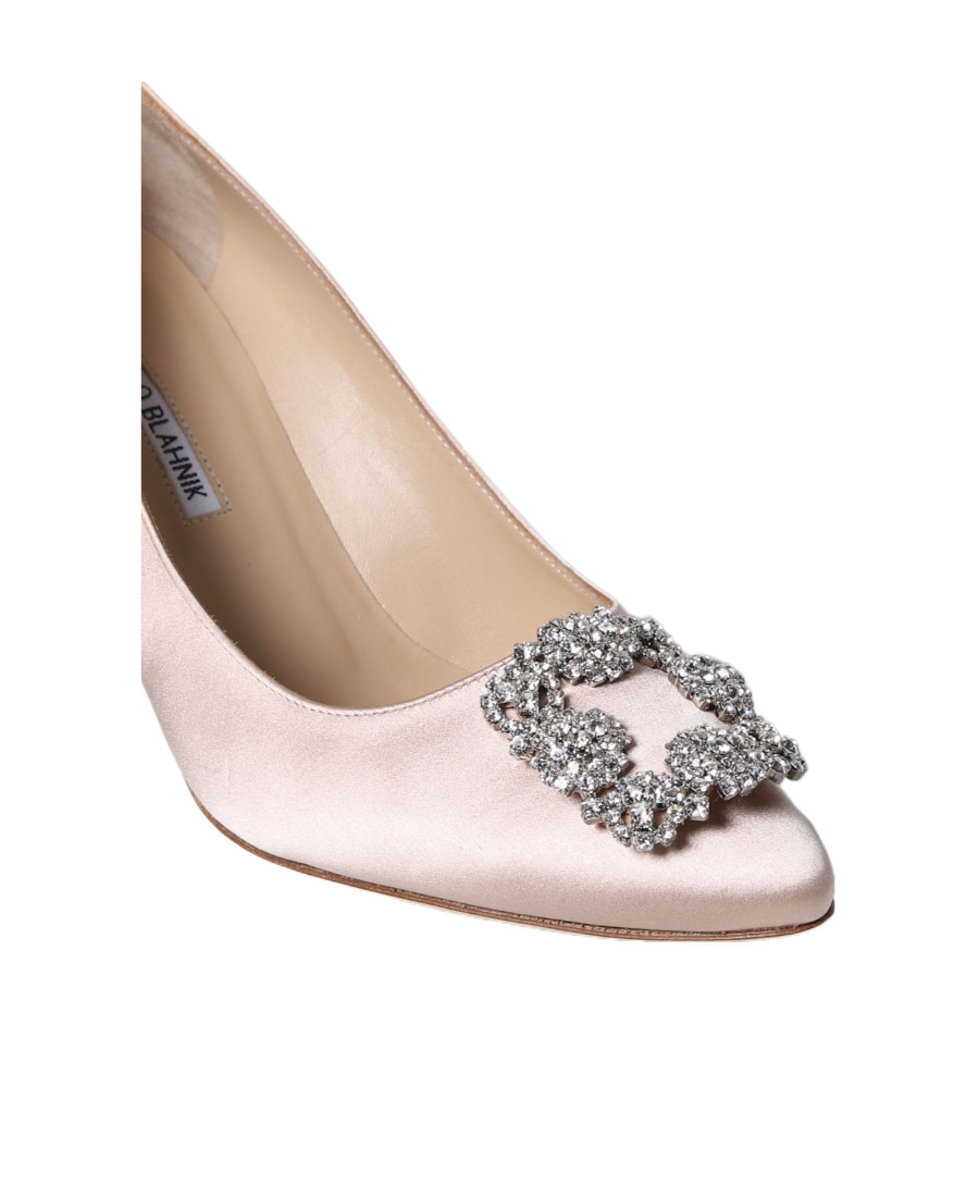Shop Manolo Blahnik Logo High Heels In Nude