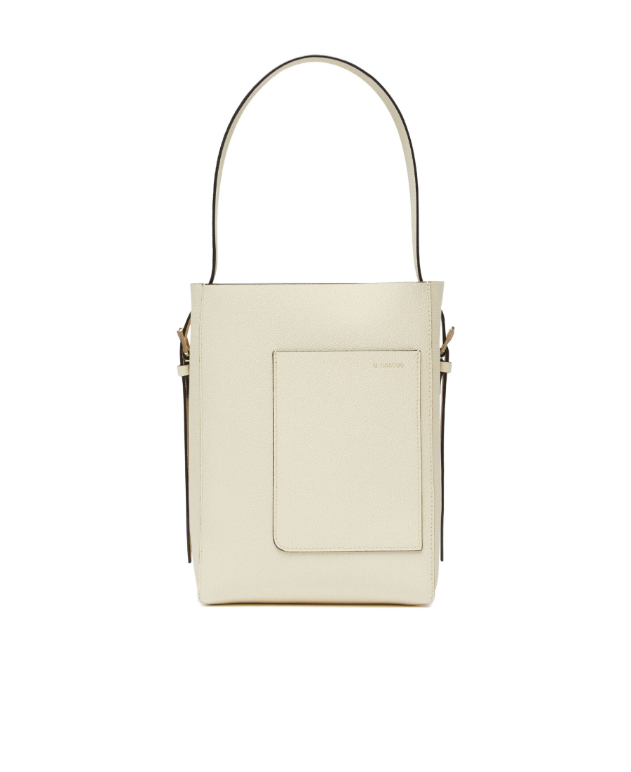 Valextra Medium Soft Bucket Leather Bag In Nude