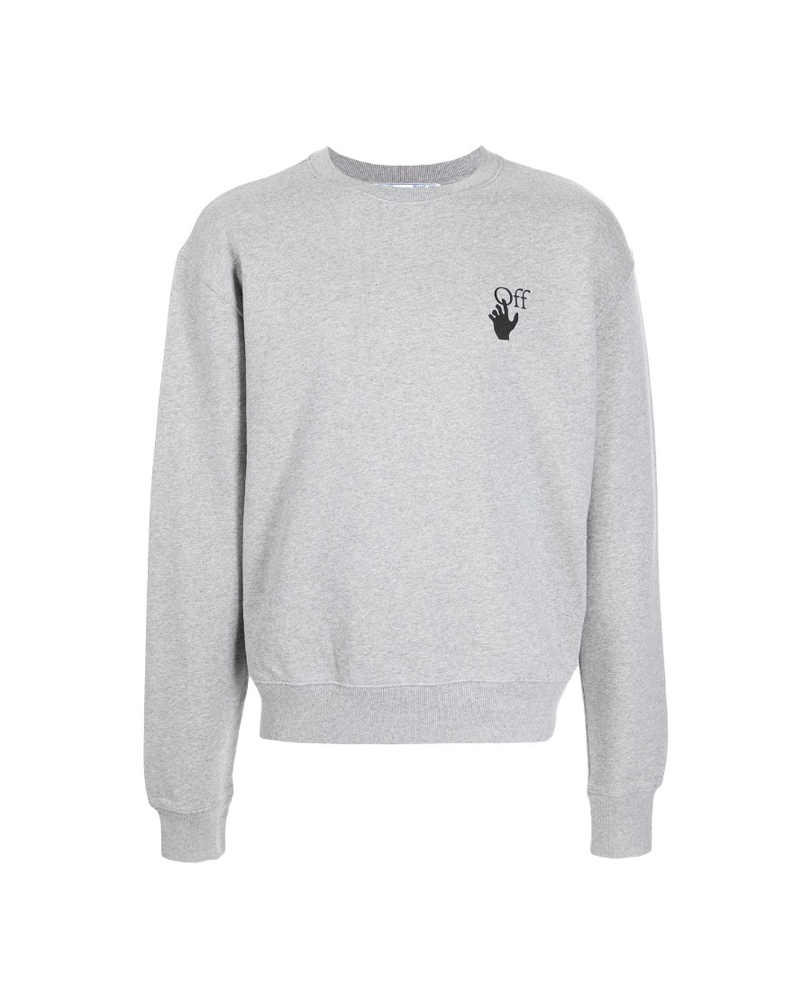 Off-white Logo-print Long-sleeve Sweatshirt In Gray