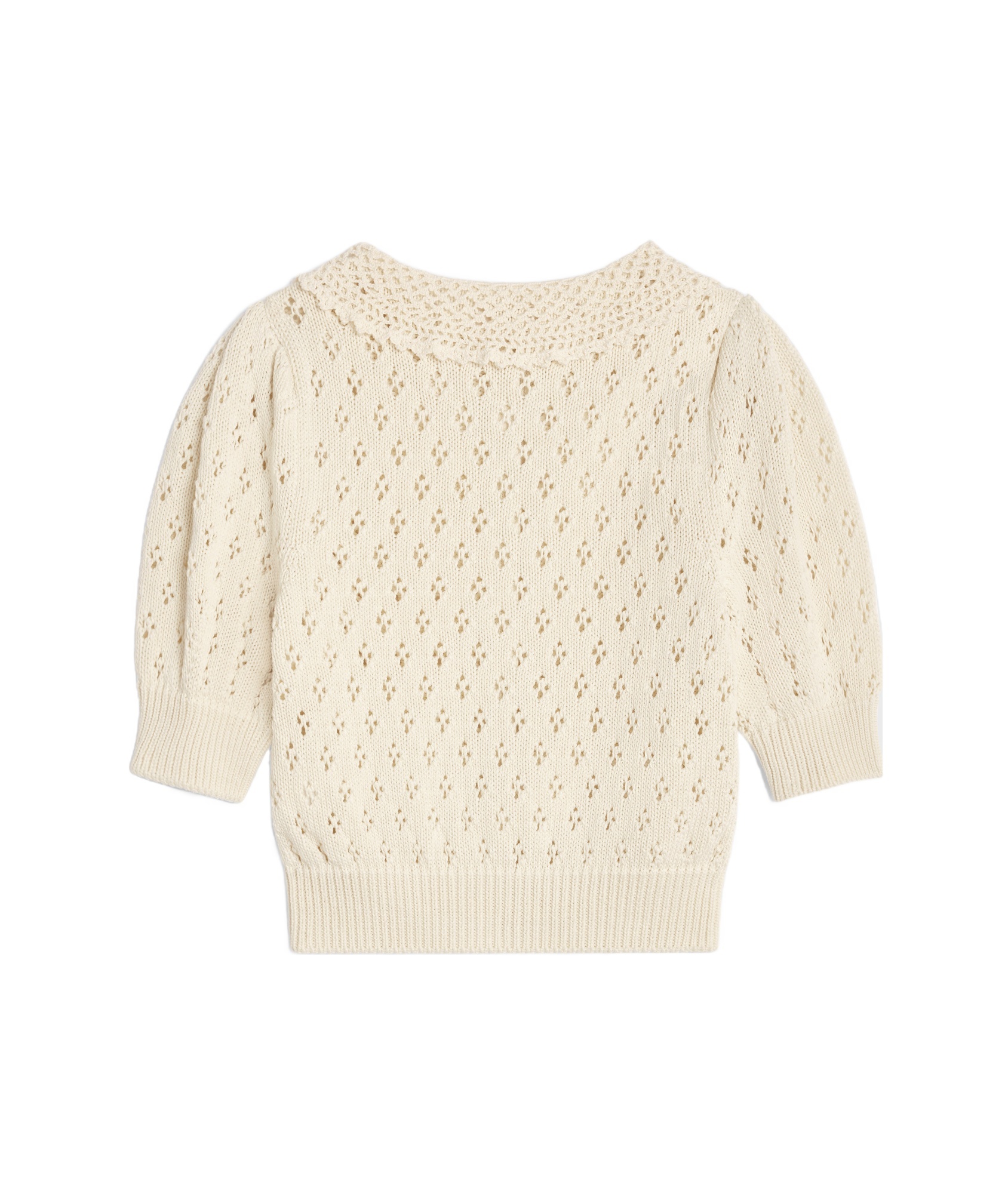Celine Trimphe Embroidered Short Cardigan In Off White