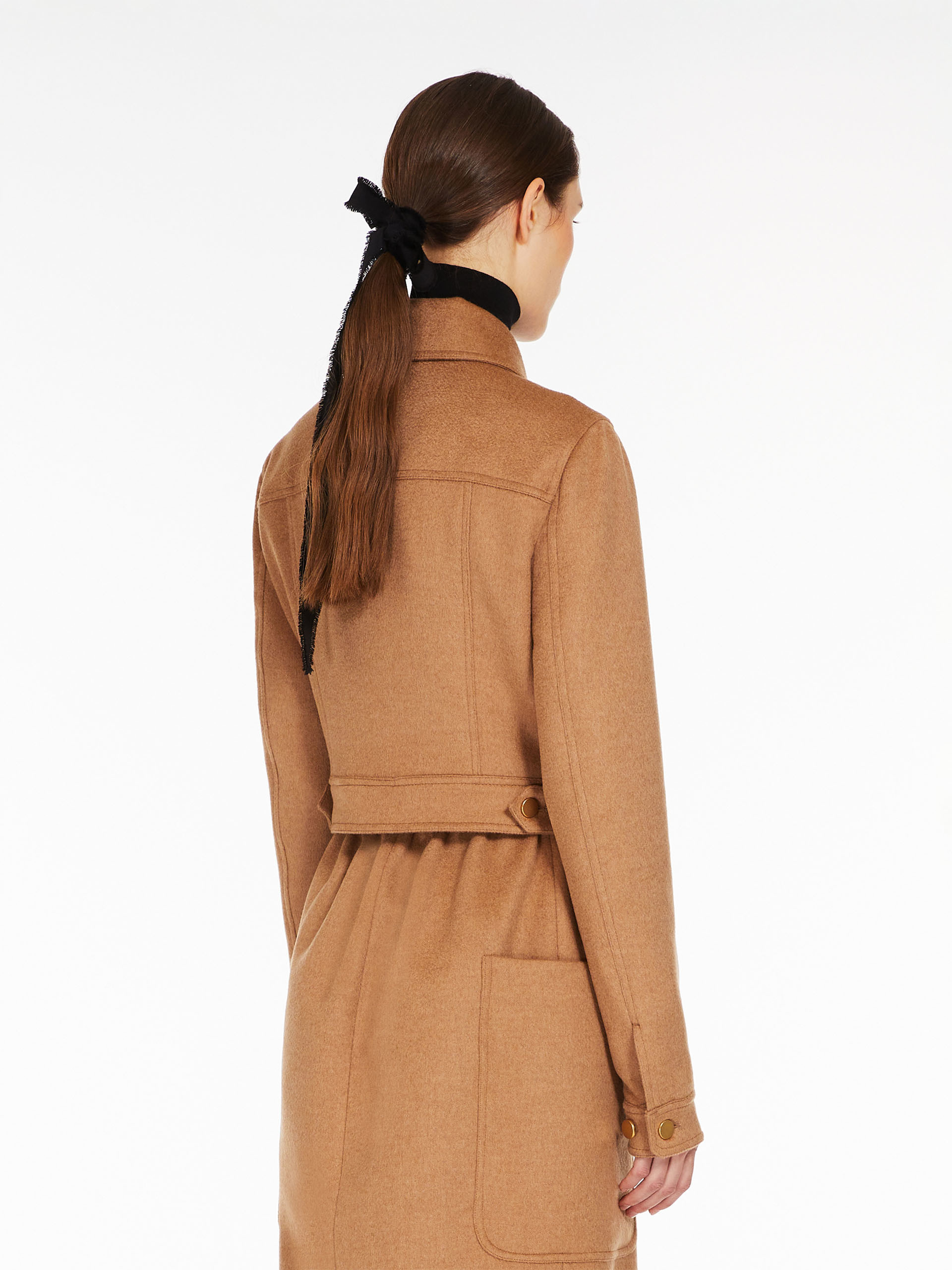 Max Mara Foglia Cropped Jacket In Brown