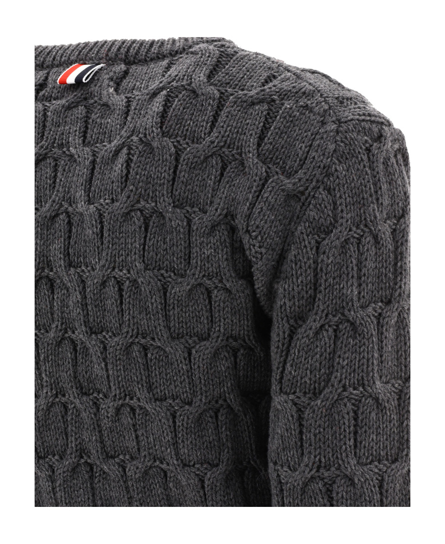 THOM BROWNE THOM BROWNE CRISS CROSS CABLE KNITTED JUMPER