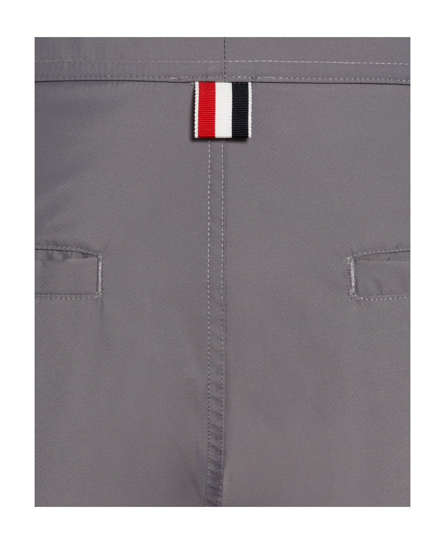 Thom Browne Medium Grey Plain Weave Suiting 4-bar Shorts In Gray