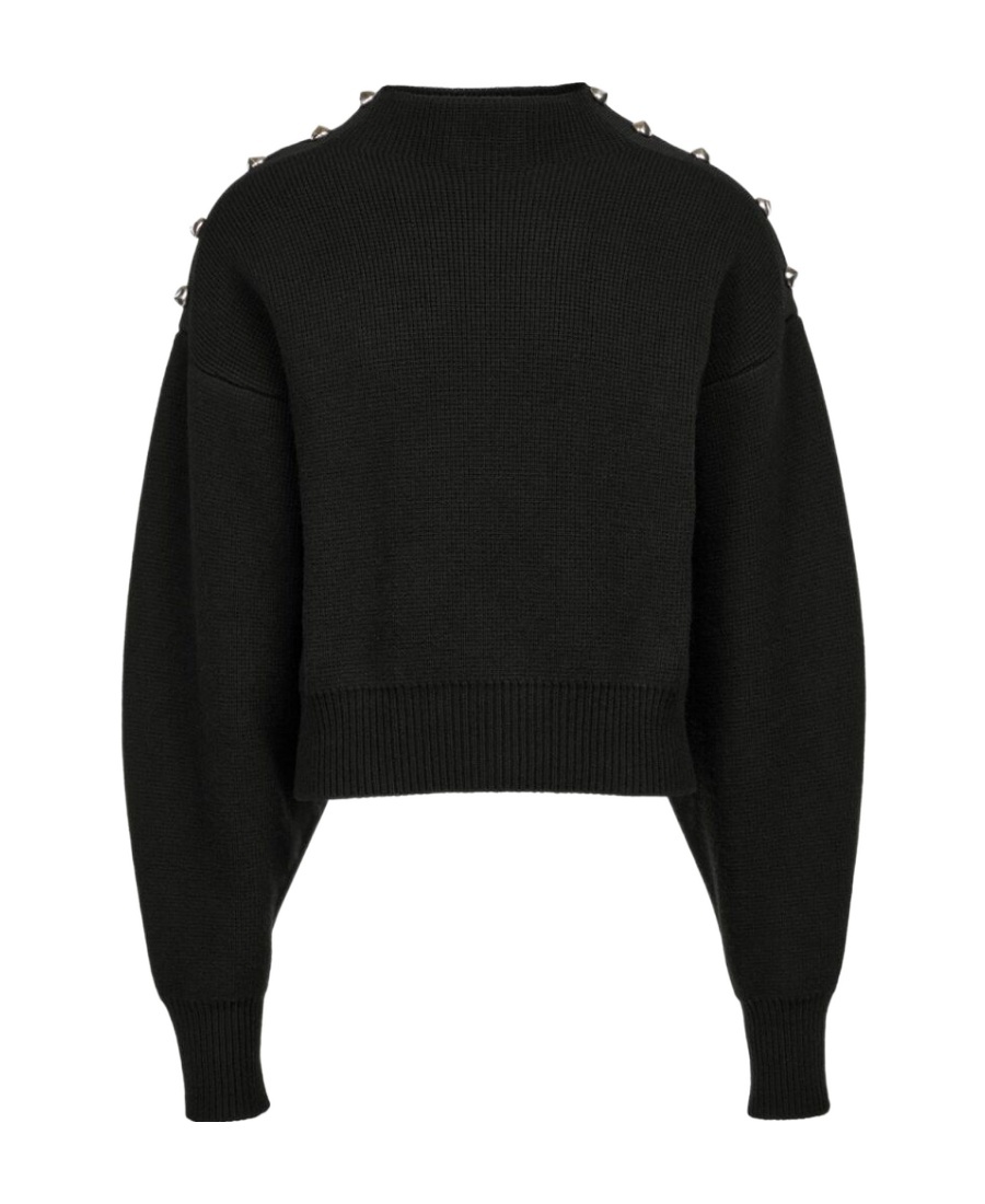 Ferragamo Maglione In Misto Lana Blu Notte Uomo In Black
