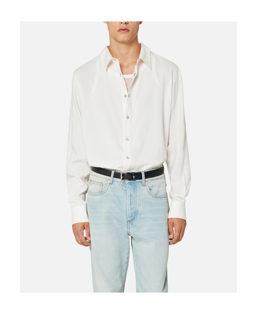 Ami Alexandre Mattiussi Decorative-button Long-sleeve Shirt In White