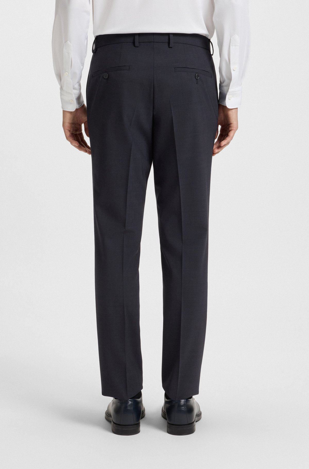 Hugo Boss Slim-fit Suit In Micro-patterned Stretch Fabric In Blue