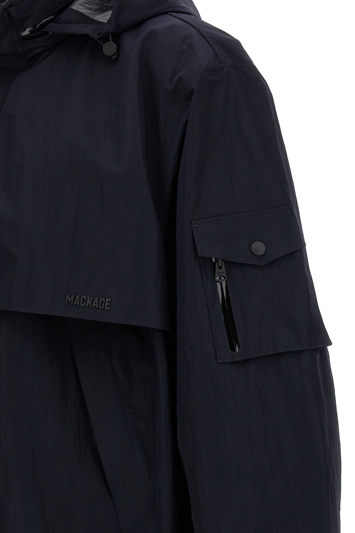 Mackage Midnight Blue Jacket With Detachable Overlay Panel In Black