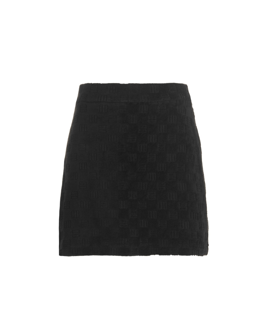 Shop Ambush Monogram-debossed Mini Skirt In Black