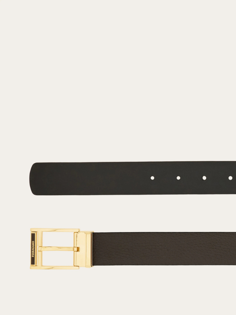 Ferragamo Reversible And Adjustable Belt In Brown