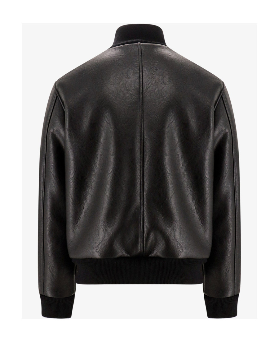 Shop Dsquared2 Logo-plaque Zipped Faux-leather Jacket In Black