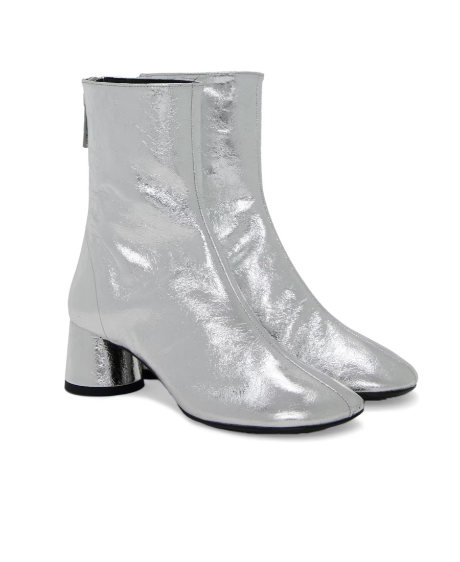 Shop Proenza Schouler Stitching Design High-heeled Short Boots In White