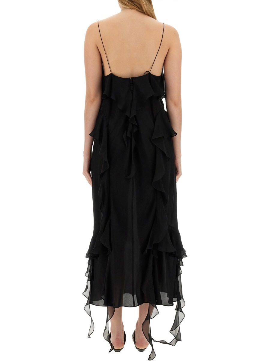 Khaite Pim Silk Georgette Midi Dress In Black
