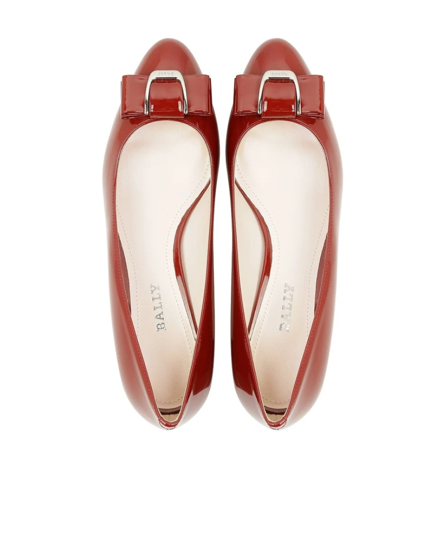 Bally Bow Design Flat Shoes In Brown