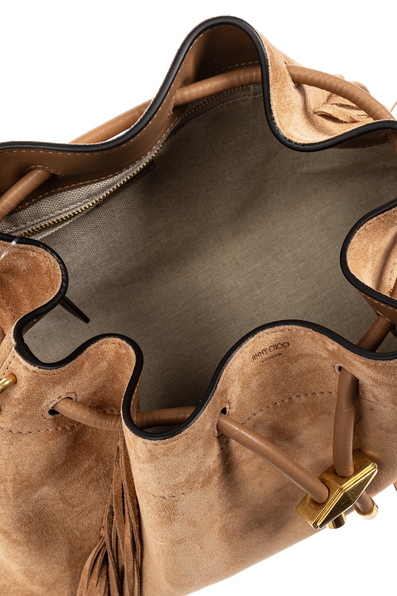 Jimmy Choo Medium Cinch Suede Shoulder Bag With Fringes