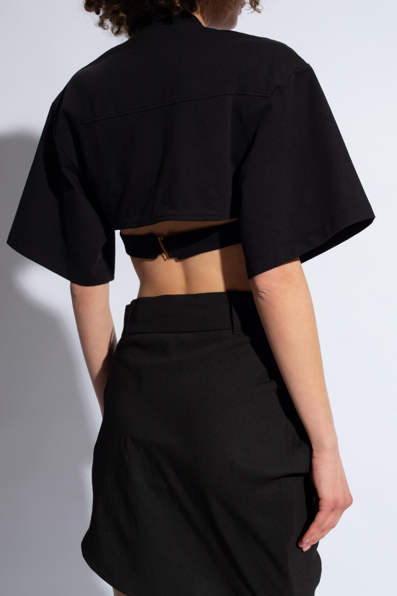 Jacquemus Bahia Twisted Cut-out Mini Dress In Black