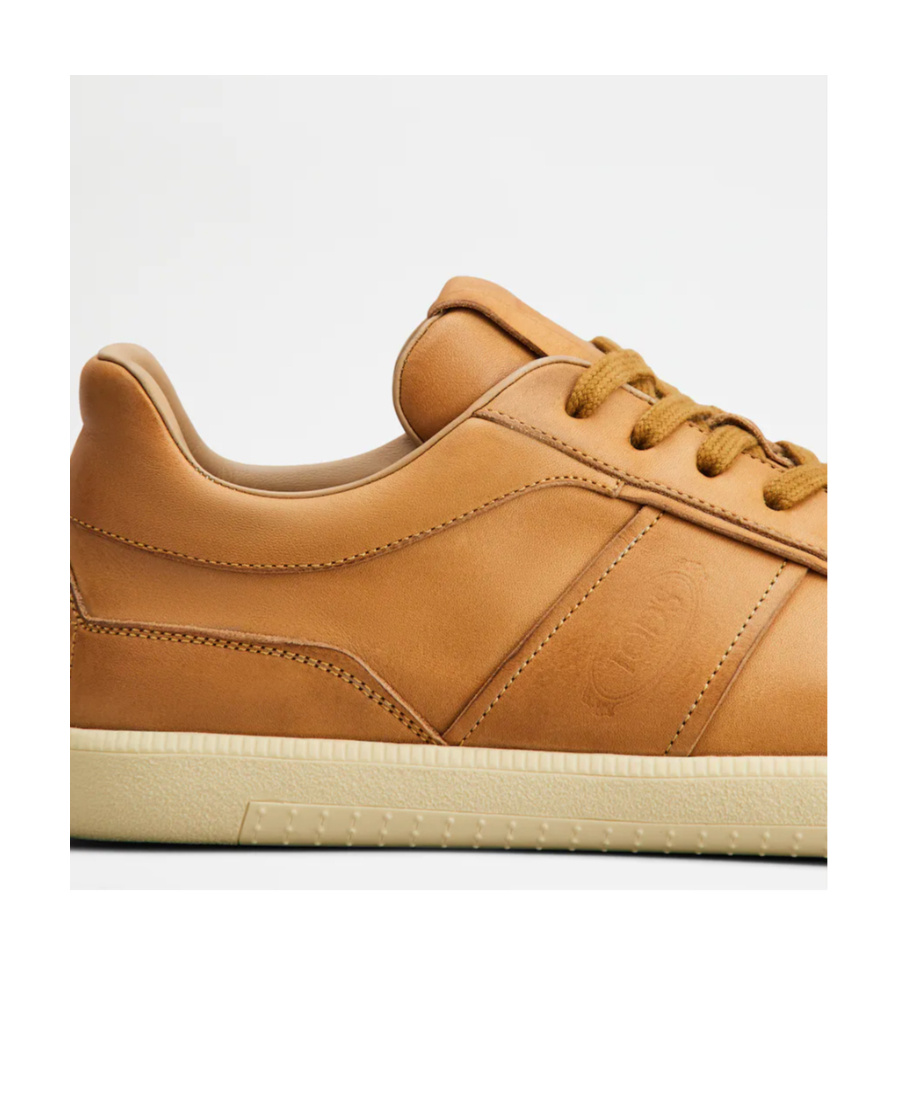 Tod's Man Sneakers Camel Size 12 Leather In Brown
