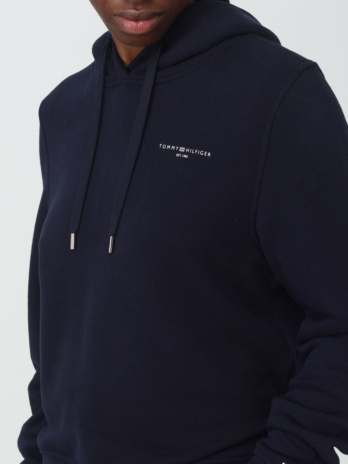 Shop Tommy Hilfiger Logo-print Hoodie In Black