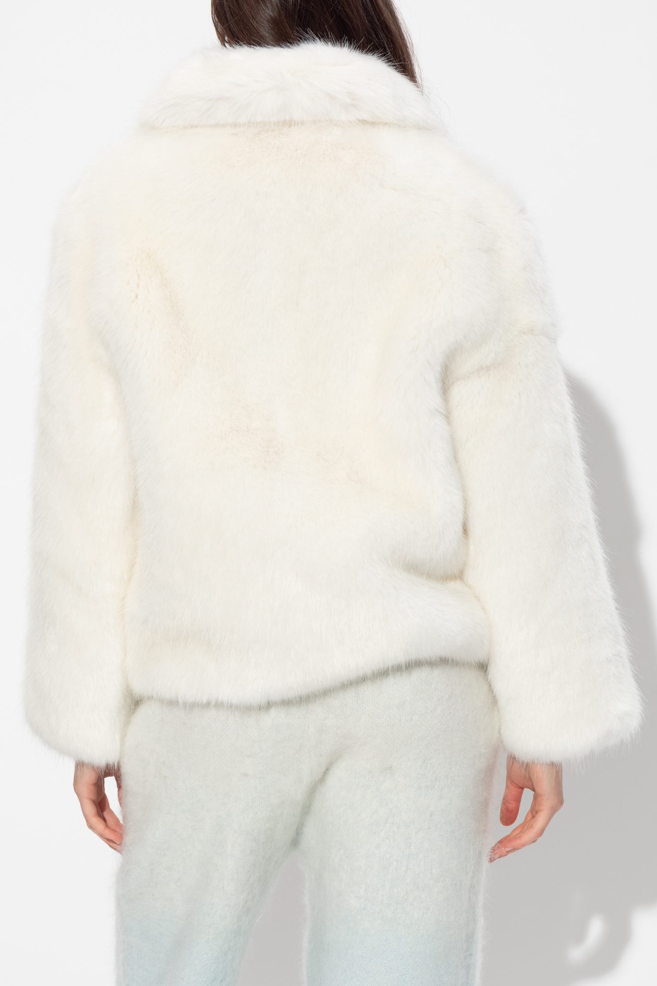 Casablanca Long Sleeve Zipper Fur In White