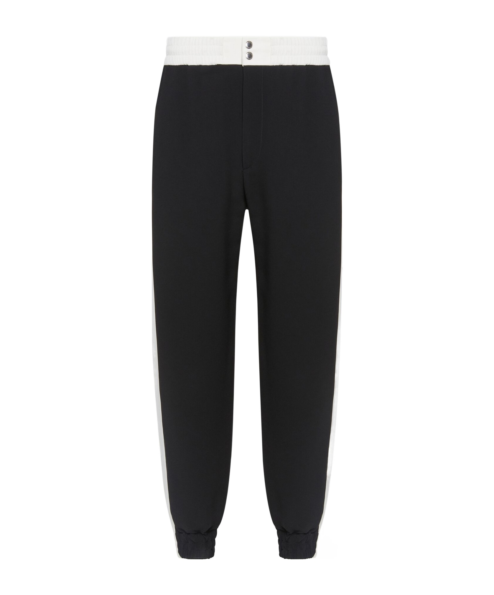 Alexander Mcqueen Striped Cady Track Pants In Black