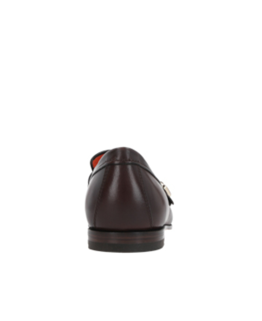 Santoni Double Monk Strap Loafers With Buckle Detailing In Brown