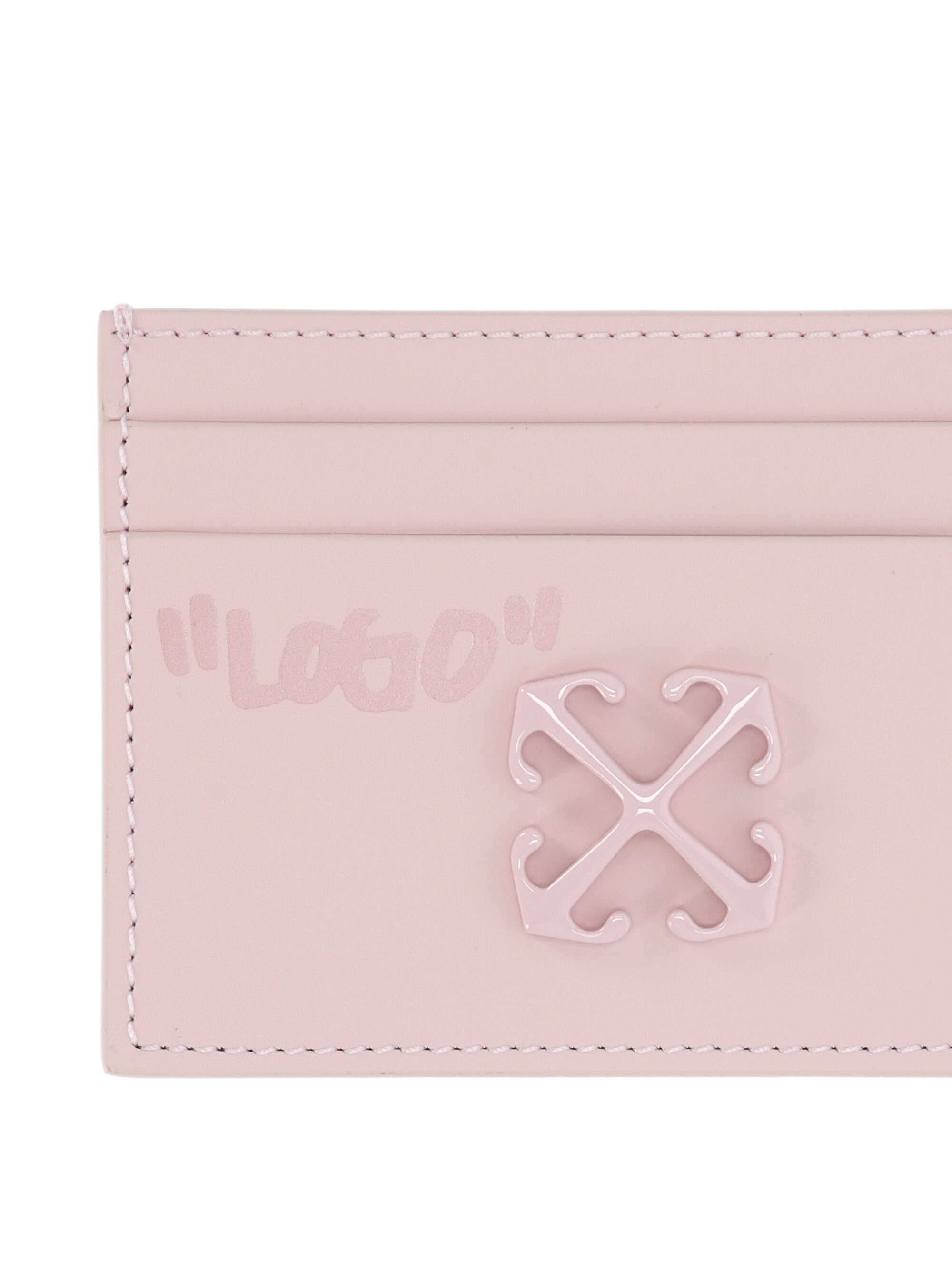 Off-white Rectangular Card Holder In Pink