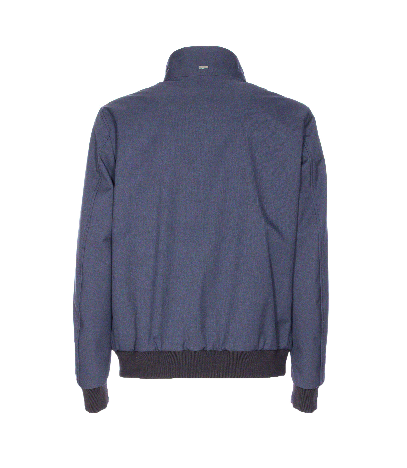 Herno Bomber Jacket With Removable Shearling Detail In Blue